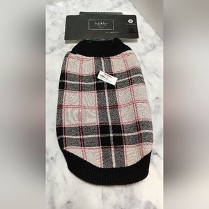 Nicole Miller pets size small pullover dog sweater plaid pattern new nos